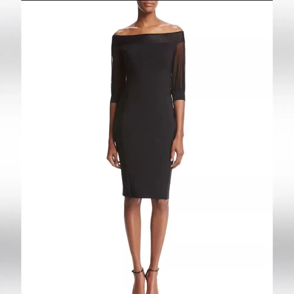 NWT Chiara Boni LA PETITE ROBE GRETEL ILLUSION COCKTAIL DRESS SZ 52/ US 16 Black